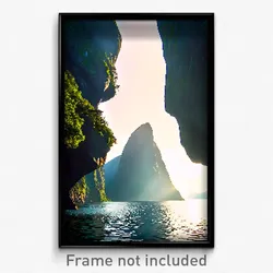 Pixel Art Poster - Brilliant Fjord (8 Bit Psychedelic Trippy Video Game Print)