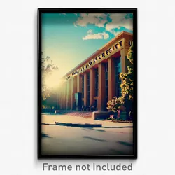 Pixel Art Poster - Spotted University (8 Bit Psychedelic Video Game Print)