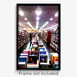 Pixel Art Poster - Insane Book Store (8 Bit Psychedelic Trippy Video Game Print)