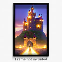 Pixel Art Poster - Ample Castle (8 Bit Psychedelic Trippy Video Game Print)