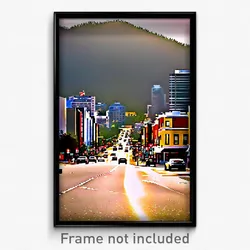 Pixel Art Poster - Perfect Canadian City (8 Bit Psychedelic Video Game Print)