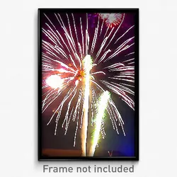 Pixel Art Poster - Magnificent Fireworks (8 Bit Psychedelic Video Game Print)