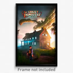 Pixel Art Poster - Crazy Homestead (8 Bit Psychedelic Trippy Video Game Print)