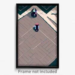 Pixel Art Poster - Triangular Court (8 Bit Psychedelic Trippy Video Game Print)