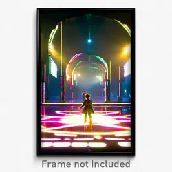 Pixel Art Poster - Interesting Esplande (8 Bit Psychedelic Video Game Print)