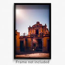 Pixel Art Poster - Damaged Mexican Architecture (8 Bit Video Game Print)