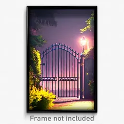 Pixel Art Poster - Shady Gate (8 Bit Psychedelic Trippy Weird Video Game Print)