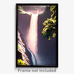 Pixel Art Poster - Drab Waterfall (8 Bit Psychedelic Trippy Video Game Print)