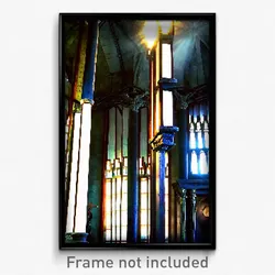 Pixel Art Poster - Interesting Scriptorium (8 Bit Psychedelic Video Game Print)