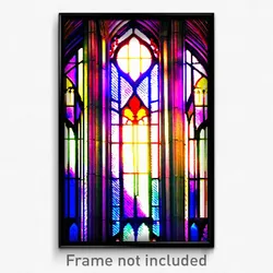 Pixel Art Poster - Magnificent Stained Glass (8 Bit Video Game Print)