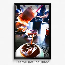 Pixel Art Poster - Puzzling Thai Tea (8 Bit Psychedelic Trippy Video Game Print)