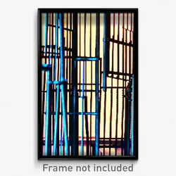 Pixel Art Poster - Complex Wire Frame Ramparts (8 Bit Video Game Print)
