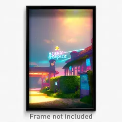 Pixel Art Poster - Mushy Hospice (8 Bit Psychedelic Trippy Video Game Print)