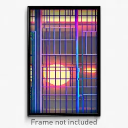 Pixel Art Poster - Digital Wire Frame Middle School (8 Bit Video Game Print)