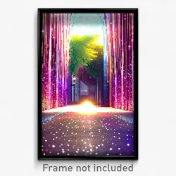 Pixel Art Poster - Sparkling Alley (8 Bit Psychedelic Trippy Video Game Print)