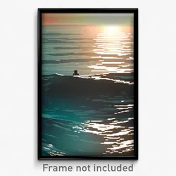 Pixel Art Poster - Electric Ocean (8 Bit Psychedelic Trippy Video Game Print)