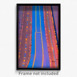 Pixel Art Poster - Sky Blue Lane (8 Bit Psychedelic Trippy Video Game Print)