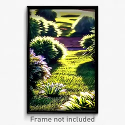Pixel Art Poster - Lavish Grass (8 Bit Psychedelic Trippy Video Game Print)