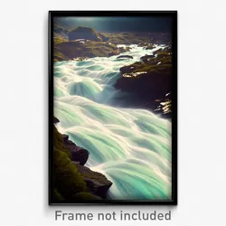 Pixel Art Poster - Brilliant Rapids (8 Bit Psychedelic Trippy Video Game Print)
