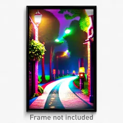 Pixel Art Poster - Quirky Lane (8 Bit Psychedelic Trippy Weird Video Game Print)
