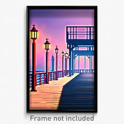 Pixel Art Poster - Graceful Pier (8 Bit Psychedelic Trippy Video Game Print)