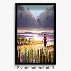 Pixel Art Poster - Memorable Marsh (8 Bit Psychedelic Trippy Video Game Print)