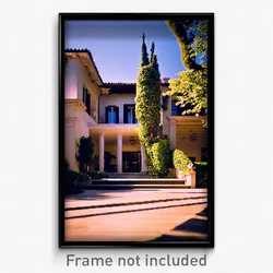 Pixel Art Poster - Prestigious Villa (8 Bit Psychedelic Trippy Video Game Print)