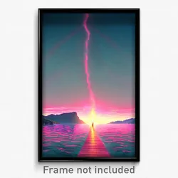Pixel Art Poster - Vivacious Strait (8 Bit Psychedelic Trippy Video Game Print)