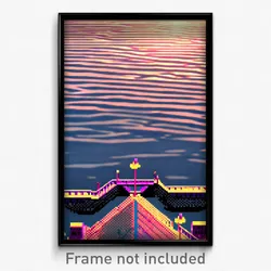Pixel Art Poster - Strange Jetty (8 Bit Psychedelic Trippy Video Game Print)