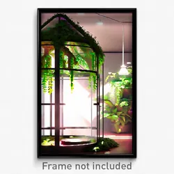 Pixel Art Poster - Leafy Terrarium (8 Bit Psychedelic Trippy Video Game Print)