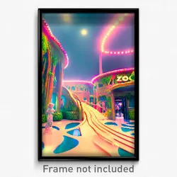 Pixel Art Poster - Wavy Zoo (8 Bit Psychedelic Trippy Weird Video Game Print)