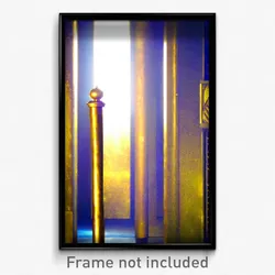 Pixel Art Poster - Golden Post (8 Bit Psychedelic Trippy Weird Video Game Print)