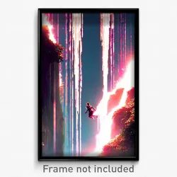 Pixel Art Poster - Agile Cascade (8 Bit Psychedelic Trippy Video Game Print)