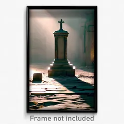 Pixel Art Poster - Deserted Tomb (8 Bit Psychedelic Trippy Video Game Print)