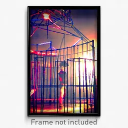 Pixel Art Poster - Complex Wire Frame Circus (8 Bit Video Game Print)
