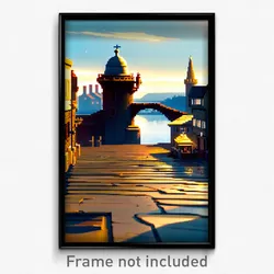 Pixel Art Poster - Puzzling Quay (8 Bit Psychedelic Trippy Video Game Print)