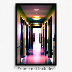 Pixel Art Poster - Oval Hallway (8 Bit Psychedelic Trippy Video Game Print)