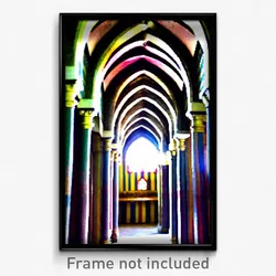 Pixel Art Poster - Striped Cloister (8 Bit Psychedelic Trippy Video Game Print)