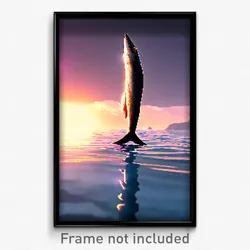 Pixel Art Poster - Arctic Pike (8 Bit Psychedelic Trippy Weird Video Game Print)