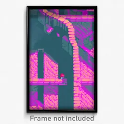 Pixel Art Poster - Mushy Mine (8 Bit Psychedelic Trippy Weird Video Game Print)