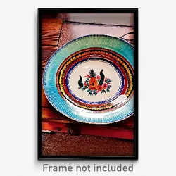 Pixel Art Poster - Antique Mexican Plate (8 Bit Psychedelic Video Game Print)
