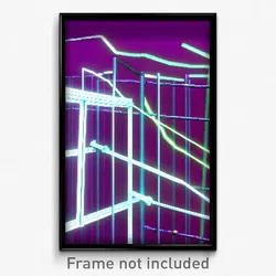 Pixel Art Poster - Wire Frame Glitchy Dump (8 Bit Psychedelic Video Game Print)