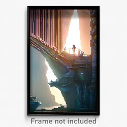 Pixel Art Poster - Creative Peninsula (8 Bit Psychedelic Video Game Print)