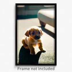 Pixel Art Poster - Stupendous Puppy (8 Bit Psychedelic Trippy Video Game Print)