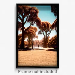 Pixel Art Poster - Brown Grove (8 Bit Psychedelic Trippy Weird Video Game Print)