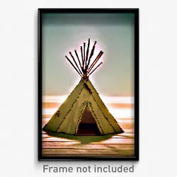 Pixel Art Poster - Rectangular Tepee (8 Bit Psychedelic Trippy Video Game Print)