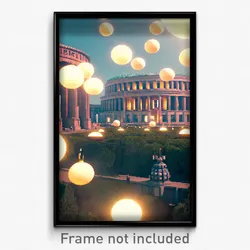 Pixel Art Poster - Spherical Berlin (8 Bit Psychedelic Trippy Video Game Print)