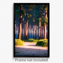 Pixel Art Poster - Calm Copse (8 Bit Psychedelic Trippy Weird Video Game Print)