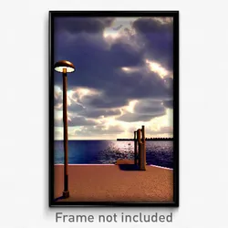 Pixel Art Poster - Cloudy Dock (8 Bit Psychedelic Trippy Weird Video Game Print)