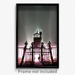 Pixel Art Poster - Haunted Stockade (8 Bit Psychedelic Trippy Video Game Print)